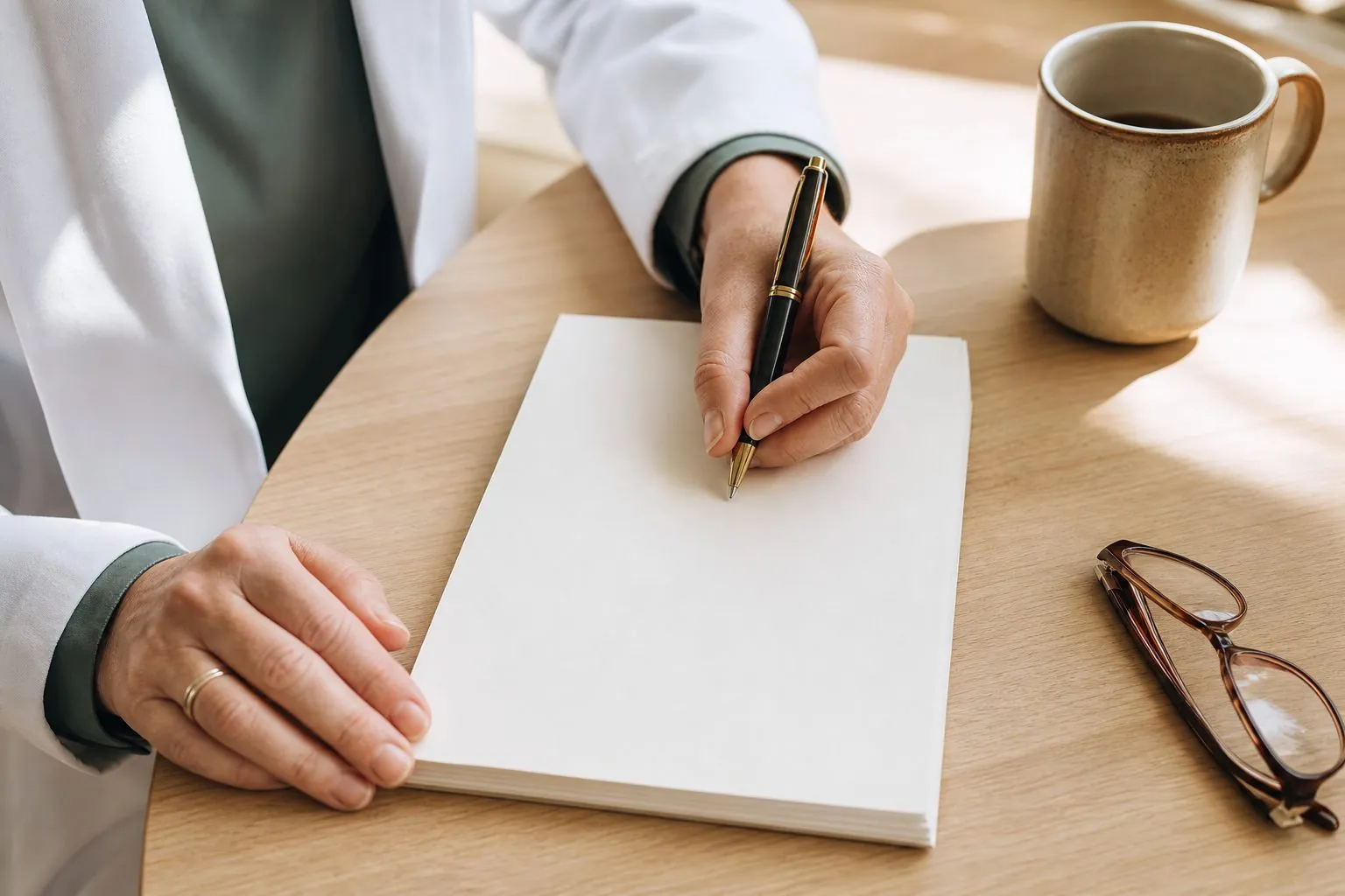 A provider going through a patient's paperwork at AH Clinics