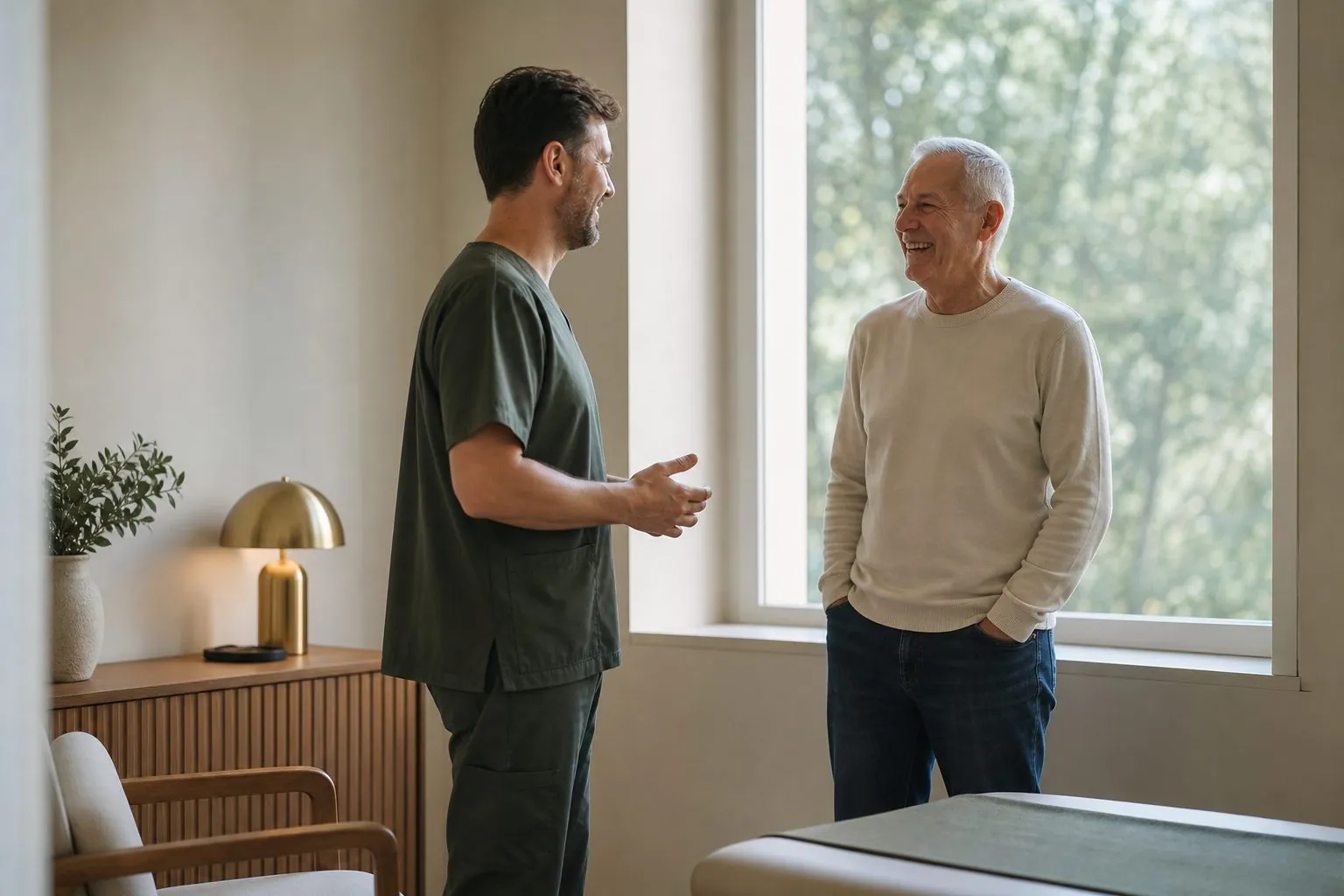 A provider talking with a patient at AH Clinics in San Diego