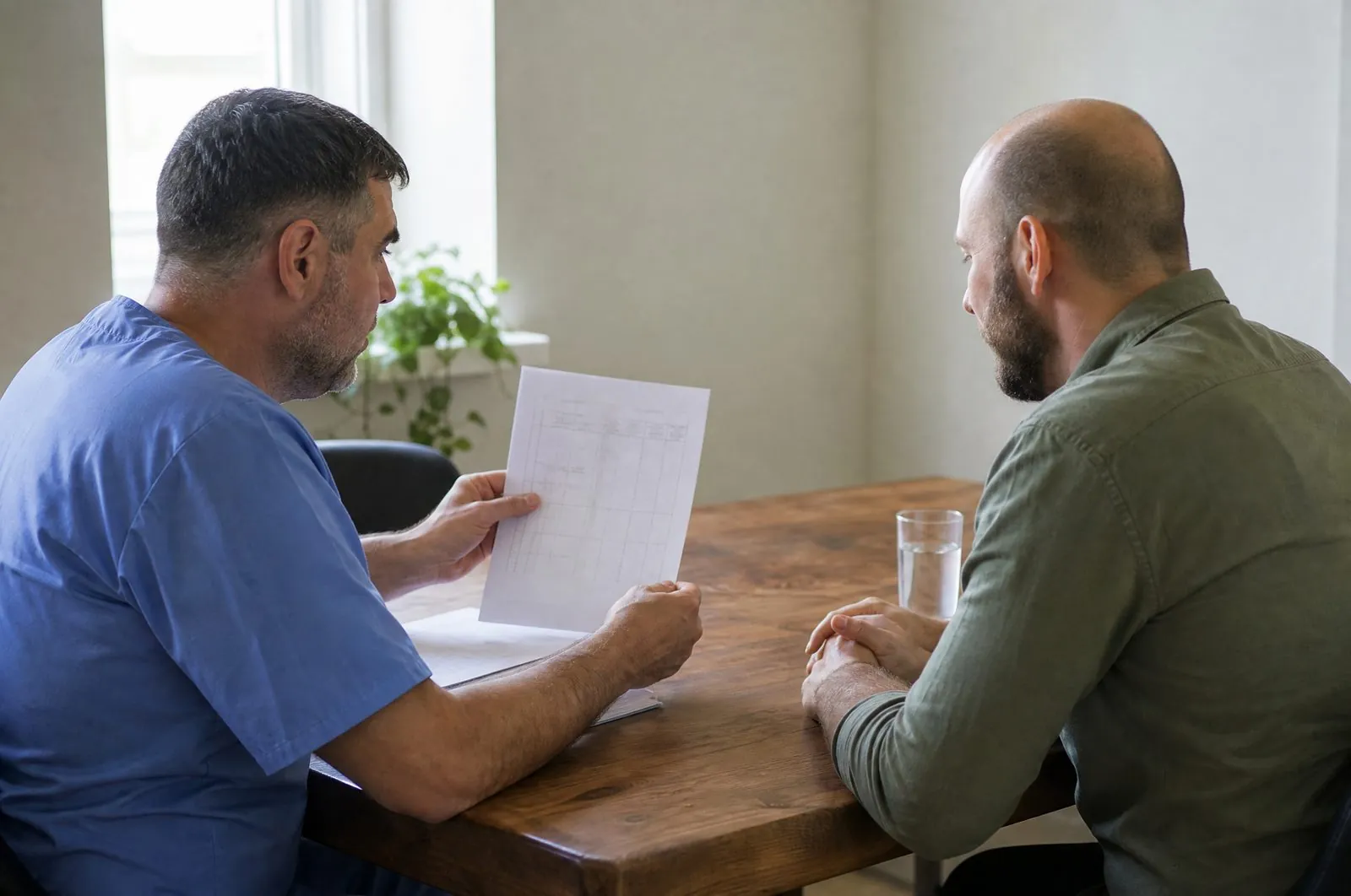A provider and patient reviewing results together