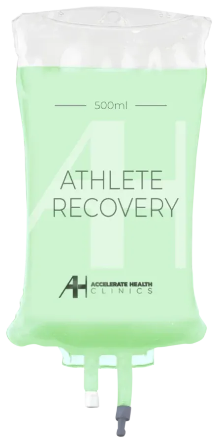 An AH Clinics Athlete Recovery IV bag