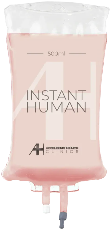 An AH Clinics Instant Human IV bag