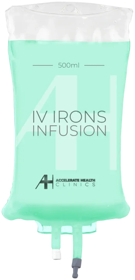 An AH Clinics IV Iron Infusion IV bag