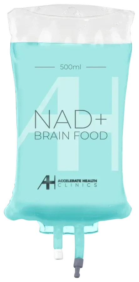 An AH Clinics NAD+ Brain Food IV bag