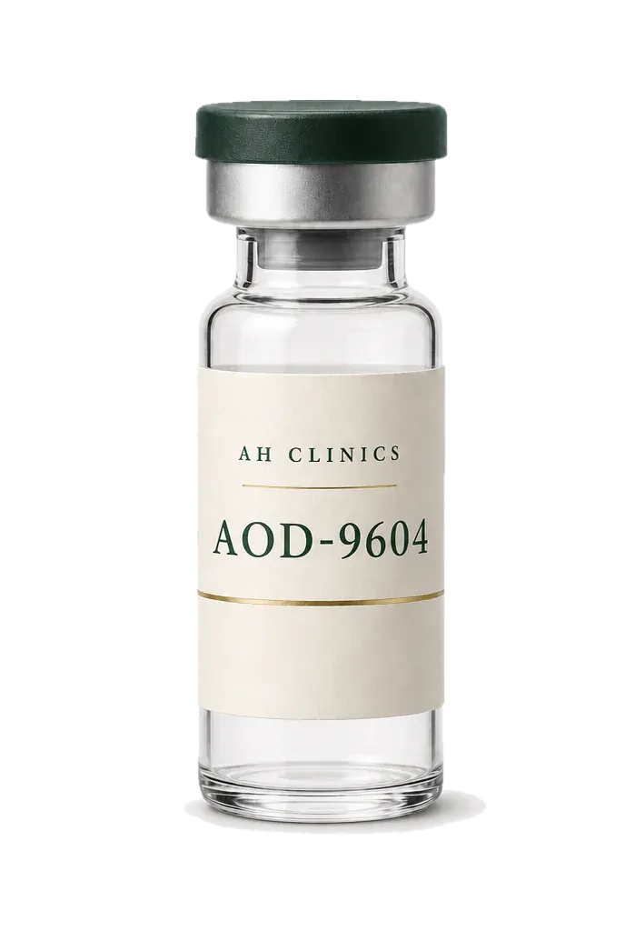 An AH Clinics AOD 9604 vial
