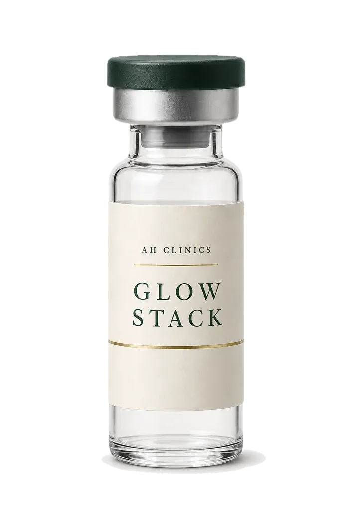 An AH Clinics Glow Peptide vial