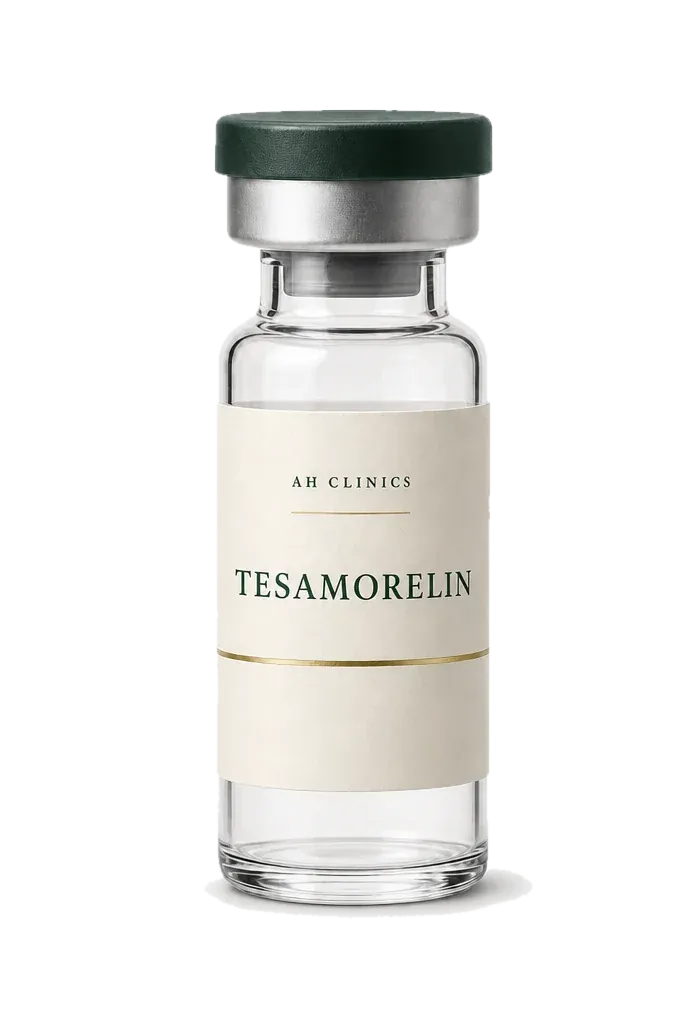 An AH Clinics Tesamorelin vial