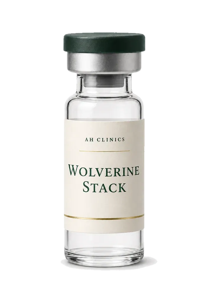 An AH Clinics Wolverine Stack vial